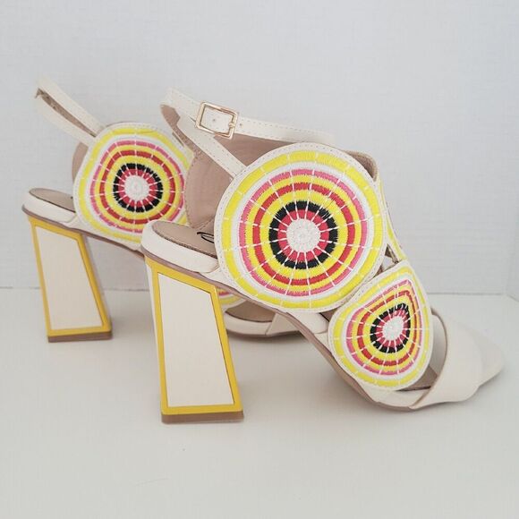 Exe' Women's Lucia-833 ICE Multicolor Sandals Block Heels Embroidered Leather 38 - Picture 16 of 16